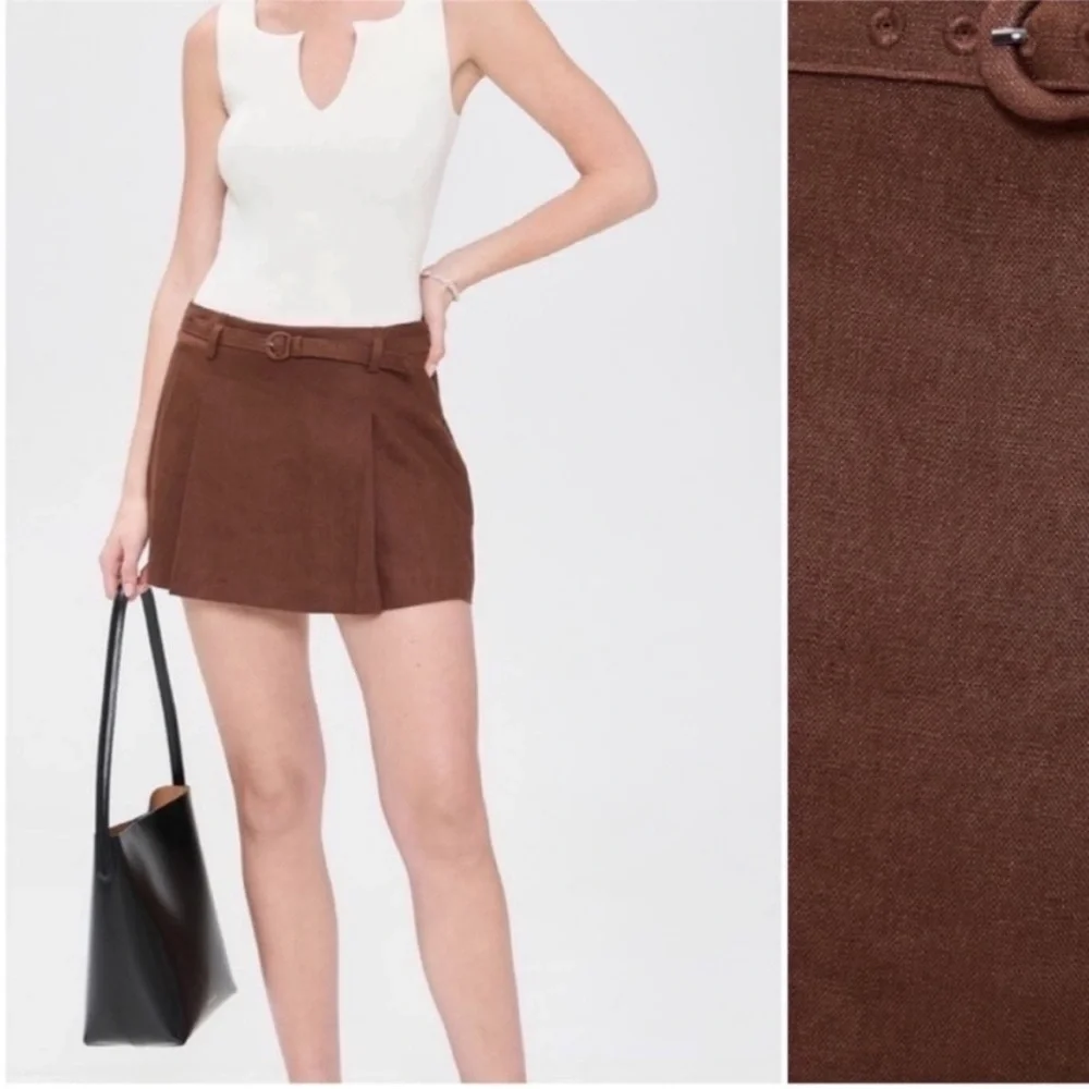 NWT • Reformation Rory Linen Skirt in Chocolate Cake - Picture 6 of 6